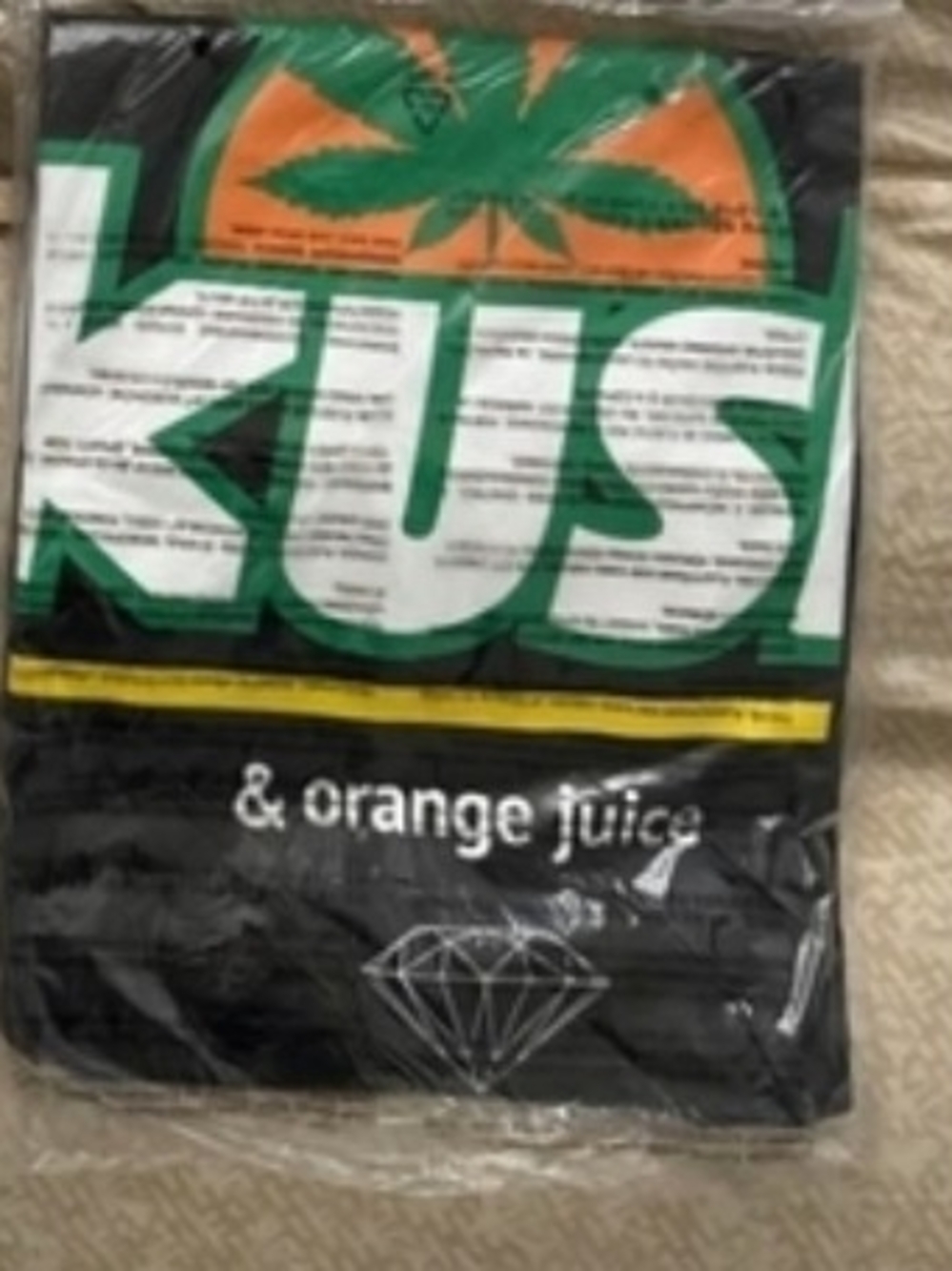 Diamond Supply Co. Black Tee with Green & Orange Graphic